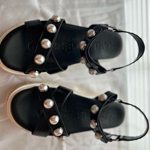 New - Pazya Womens Leather Open Toe Platform Sandals